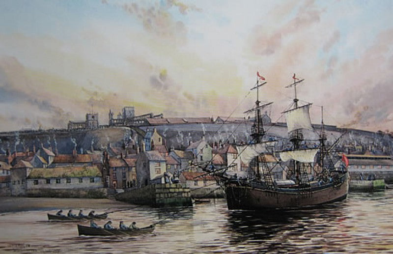 Discovery Leaving Whitby 20x15