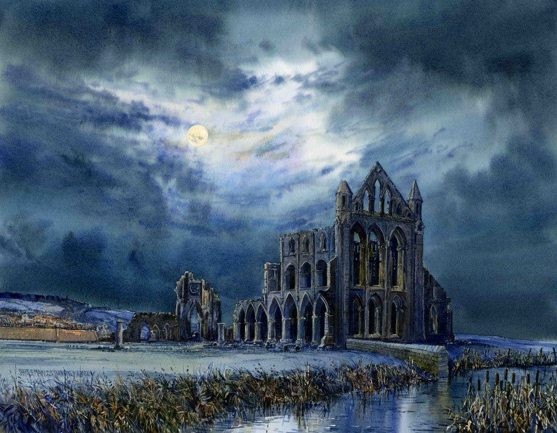 Whitby Abbey Moonlight 20x15